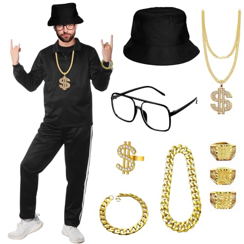 Yi-gog Roupa masculina dos anos 80, traje de treino dos anos 90, para o Dia das Bruxas dos anos 70,