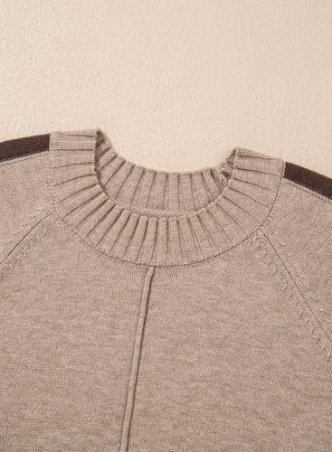 Dokotoo Womens Fall Sweaters Casual Long Sleeve Crewneck Color Block Pullover Knit Tops4