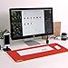 WERICO PU Cuoio Pad da Ufficio Multifunzionale,Impermeabile Antiscivolo Anti-Sporco Tappetino Mouse per Ufficio, Casa e Viaggi 60x30 cm (Rosso + Giallo)