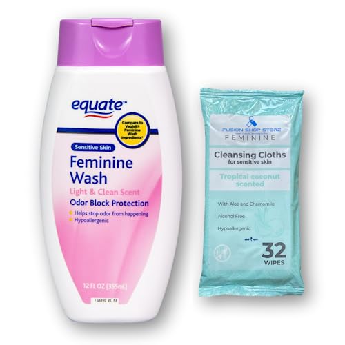 Ph Balance Feminine Wash | Equate 12 Oz (1) Set With Fusion Shop Store Feminine Cleasing Cloths For Sensitive Skins (1) #TOP23
