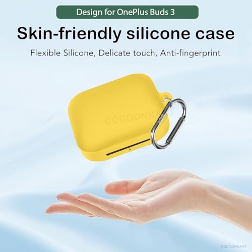 Image of Silicone Case Cover Compatible for OnePluss Buds 3 -Yellow