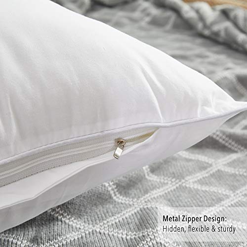 Image of Oubonun 20 inchx20 inch Pillow Inserts (Set of 4) - 100% Cotton Cover, Square Throw Pillow Inserts for Couch, Sofa, Bed - Decorative 20 Inch White Pillow Inserts
