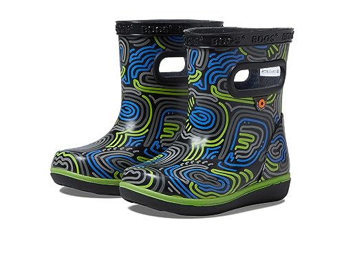 Bogs Kids' Skipper Ii Rain Boot Cloud Geo, Black Multi, 7 Us Unisex Little #TOP13