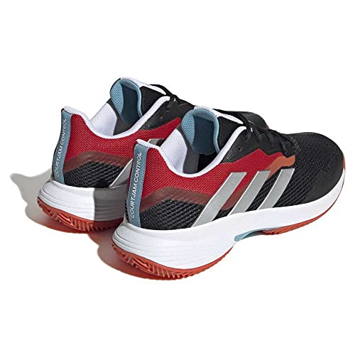 Foto von Adidas Herren CourtJam Control Clay Tennis Shoes Tennisschuhe, Core Black/Cloud White/Scarlet, 46 EU