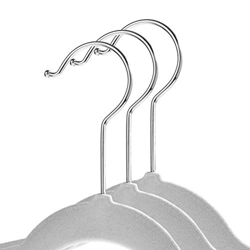 Casafield 50 Gray Velvet Suit Hangers - Space-Saving Non-Slip Clothes Hanger #TOP1