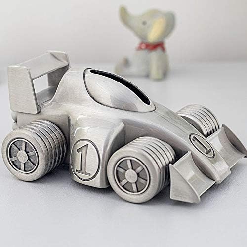 Pewter Racing Car Kids Metal Coin Bank