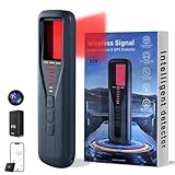 iKDSAW Detector de cámara oculta, buscador de insectos inalámbrico RF con mini linterna, dispositivo buscador GPS con 8 niveles de sensibilidad para hotel, baño, oficina, viajes (gris oscuro)
