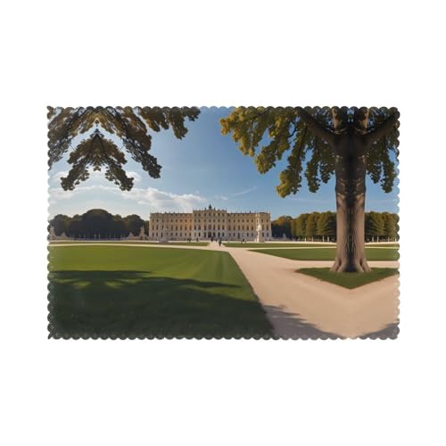 Schönbrunn Platzdeckchen-Set, Motiv: Palast, 30,5 x 45,7 cm, rutschfeste Matten, geeignet für Zuhause, Küche, Party & Versammlungen, 6-teilig