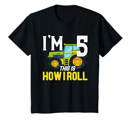Niños 5 Years Old Tractor Farm Lovers Birthday Gift Idea Camiseta