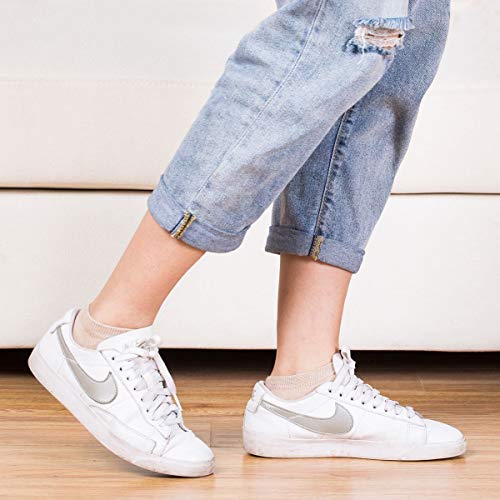 MAGIARTE Meias femininas de algodão, cano baixo, atléticas, casuais, multicoloridas, invisíveis, par