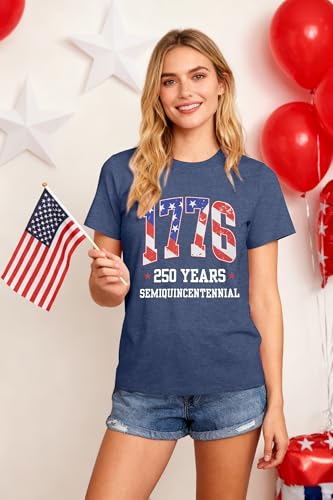 SFHFY 250 Anniversary USA Shirt Women: 4th of July Shirts American Flag Tshirt Patriotic Tee Independence Day Top