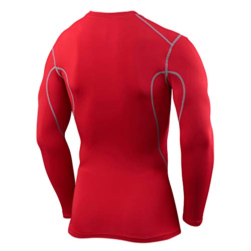 TCA Boys' Pro Performance Compression Shirt Long Sleeve Base Layer Thermal Top - Team Red, L Boy (10-12 Years) - Thumbnail 7