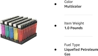 Lot Classic Disposable Lighter Soft Flame Kitchen Lighter - Newly Improve Quality Upgraded, Perfect Strike Every Time - Lighters in Assorted Colors, Pocket Style - Pack of 50