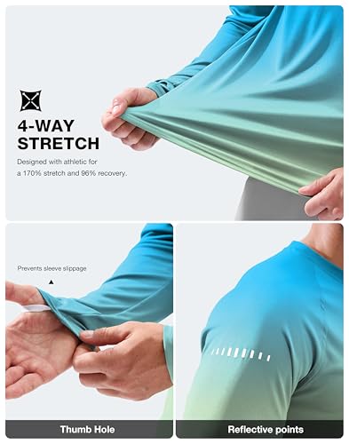 Men's Sun Protection Long Sleeve Shirts UPF 50+ Rash Guard for Men SPF UV Fishing Hiking Running Workout Athletic Shirt4