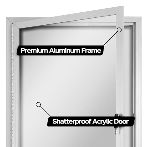 INNOVART Enclosed Bulletin Board 36”x24”, Lockable Dry Erase Noticeboard with Aluminum Frame, Outdoor Enclosed Whiteboard Weatherproof, Wall Display Case with Swing-Open Door Information Cabinet by INNOVART - Image 4