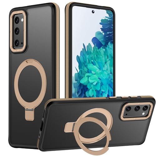 Mondelete for Samsung Galaxy S20 FE Case, Magnetic Adjustable Ring Stand [Fit for Magsafe], [Military-Grade Shockproof Protection] Phone Case with Kickstand&Ring Holder (Desert Gold)