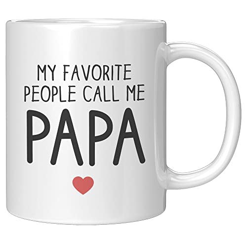 My Favorite People Call Me Papa Coffee Mug Father's Day Gift To Daddy From Daughter Son Grandpa Mug Gifts From Granddaughter Grandson Ceramic Cup Novelty Drinkware 11Oz White (11 Oz) #TOP7