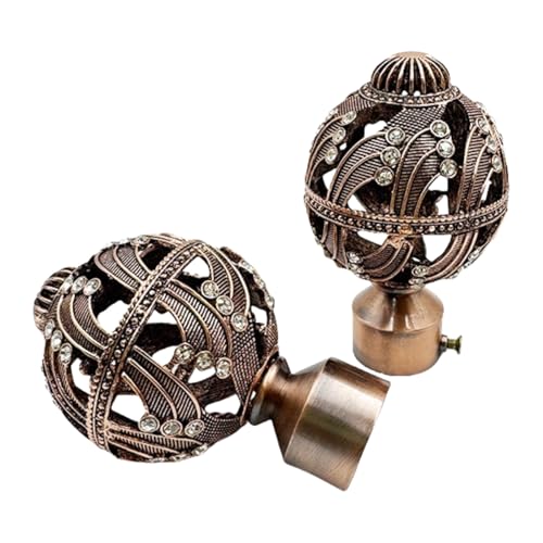 ESSMOKO Gardinenstangen Endstücke, Kugelform, Bronze