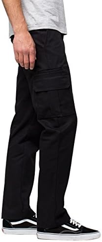 Dickies mens Regular Straight Stretch Twill Cargo work utility pants, Black, 32W x 32L US
