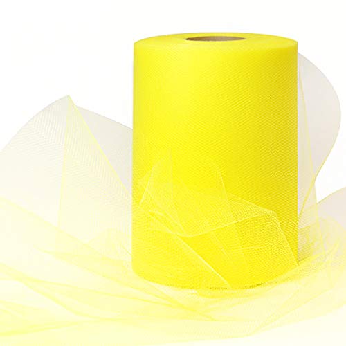 Image of Expo International Decorative Matte Tulle Spool of 6 inch X 100 yards | Yellow