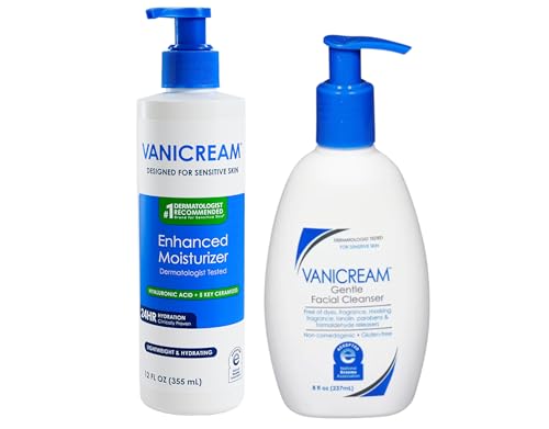 Vanicream Sensitive Skin Care Set, Gentle Facial Cleanser 8 fl oz...