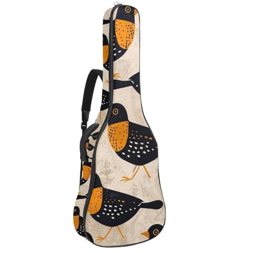 Housse guitare acoustique imperméable avec double poche et sangle à dos imprimé Myna