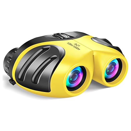 LET'S GO! Boys Toys Age 3-12, DIMY Compact Waterproof Binocular for Kids Boys Outdoor Play Bird Watching Easter Gifts for Boys Age 5-10 Yellow