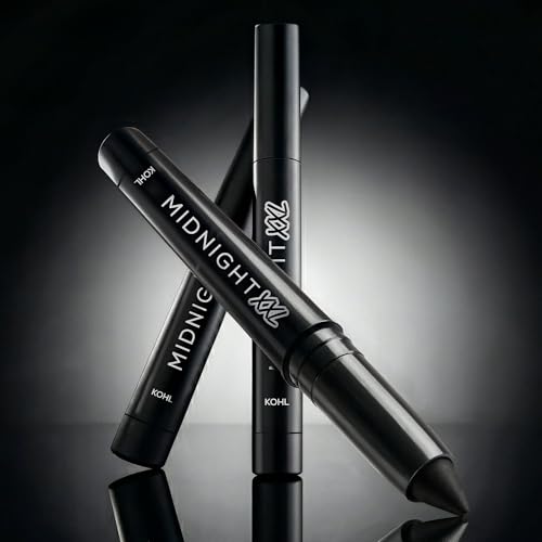 Image of RENEE Midnight XXL Kajal | Black Kohl Pencil with Built-in Sharpener | Waterproof, Smudge-proof, 24Hr Long-Lasting | Ultra-Rich Pigment, Smooth Glide | 1.5g