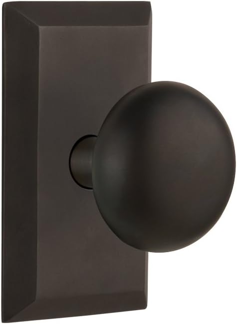 Nostalgic Warehouse Studio Plate with New York Knob, Privacy - 2.375", Oil-Rubbed Bronze