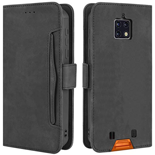 HualuBro Handyhülle für Oukitel WP6 Hülle Leder, Flip Hülle Cover Stoßfest Klapphülle Handytasche Schutzhülle für Oukitel WP6 2020 Tasche (Schwarz)