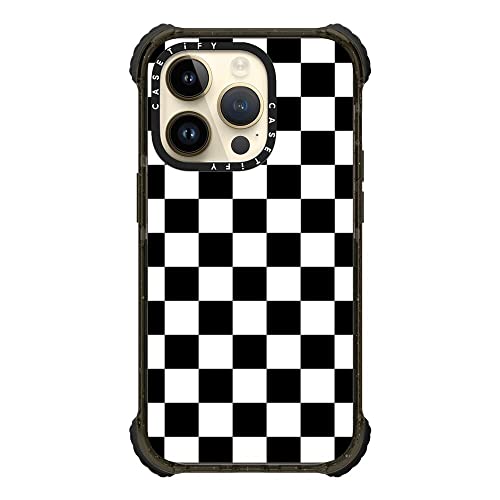 CASETiFY Ultra Impact iPhone 14 Pro Case [5X Military Grade Drop Tested / 11.5ft Drop Protection] - Black White Check Checkerboard Chess Board Two Tone Ska Pattern - Glossy Black by CASETiFY - Image 4
