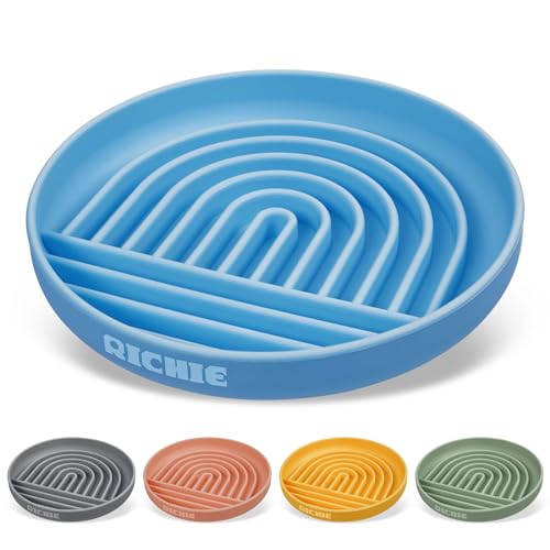 RICHIE Slow Feed Dog Bowl, Anti-Gulping, Durable Silicone, Safe for