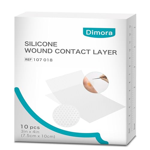 Dimora Silicone Wound Contact Layer Non-adhering Dressing Transparent Wound Dressing Pads 3in x 4in (7.5cm x 10cm) 10 pcs