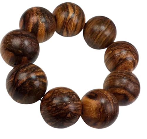 Bois d'agar 30mm véritable chapelet bouddhique malas perles de prière indonésiennes sauvages