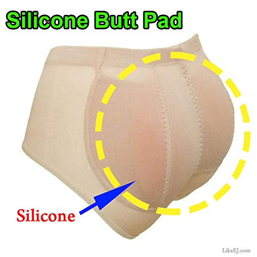 Butt Boost Removable Silicone Pads Panties Lift Up Padded Big Buttocks Enhancer Panties Set (Beige, M) #TOP6