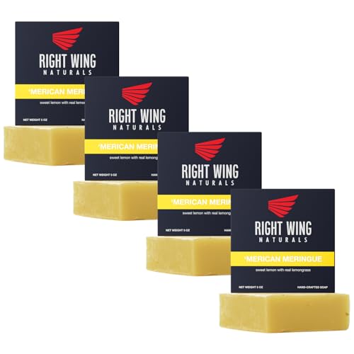 Right Wing Naturals Bar Soap Gift Set for Men | Handcrafted Cold-Pressed Soap | Handmade Organic Soap for Men | Most Popular Flavors | Natural Scented Mens Bar Soap| Pack of 4 Bars