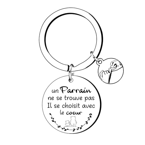 KJKJKJ Cadeaux Porte Clés Parrain- Parrain Cadeau Baptême-Demande Futur Parrain Cadeau Noël Anniversaire