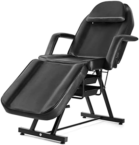 Artist hand Tattoo Chair for Client, Adjustable Angle Massage Bed for Eyelash Bed Extensions Facial Massage Tables Salon Chairs with Trays