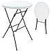 Produktbild Casaria Stehtisch 2X Klappbar Outdoor Rund 110 cm Hoch Wetterfest Metall Weiß Gartentisch Klapptisch Bistrotisch Garten