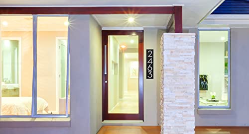 Montague Metal Products - Floating Modern 6 Inch Number Vertical Address Wall Plaque Sign - Home Or Outdoor Custom Wall Mount Sign - 10 Plaque Colors And 6 Number Colors - Precision Cut Aluminum - Easy To Install! #TOP3