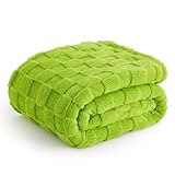 Bedsure Lime Green Fleece Blanket for Couch - Super Soft Cozy Twin Blankets for Women, Cute Small Blanket for Girls, 60x80 Inches