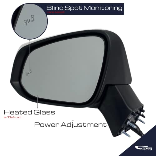 Spieg To1320384 Driver Side Mirror Replacement For Toyota Rav4 2019-2020 Power Adjusted Heated Blind Spot Monitoring Turn Signal Light 8 Pin (Lh) #TOP1