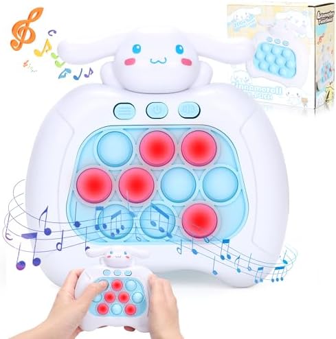 Cinnamoro Pop Toys Handheld Games – Push Bubble Light Up Cinnamoro Game Machine with Music- Quick Push Stress Relief Game Bubble – Cinnamoro Theme Party Favors Birthday Gifts for Kid/Teens