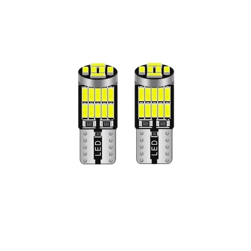 T10 Type B W5W LED Bulbs Canbus 4014 26SMD White/Red/Amber– Universal 12V Car Interior, License Plate (1 Pair) (White)-image-14