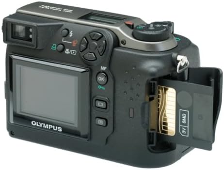 lateral view of the Olympus C-3000 Digital Camera with memory card slot open