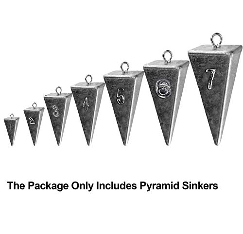 Thkfish Pyramid Sinkers Weights For Fishing Weights Saltwater Sinkers Kit For Surf Fishing Gear Tackle 1Oz 10Pcs #TOP5