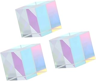 Hohopeti 3 Peças Luz De Prisma Fabricante De Arco-Íris Grande Cristal Suncatcher Dispersão Prisma Prisma Triangular Prisma Óptico Fotografia Prisma Cubo Lente Convexa Física Espectro De