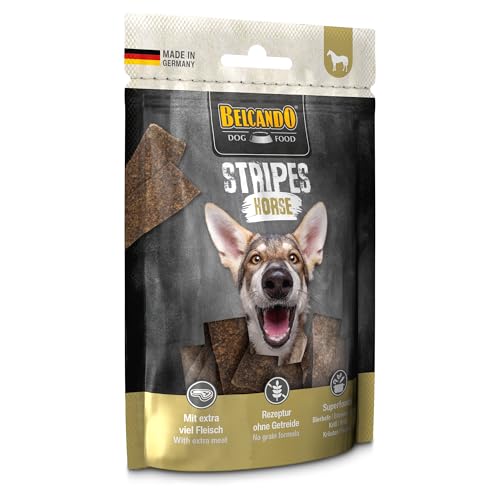 BELCANDO Stripes Horse 70 g | Premium-Hundesnacks | Getrocknetes Fleisch | 100% natürlich
