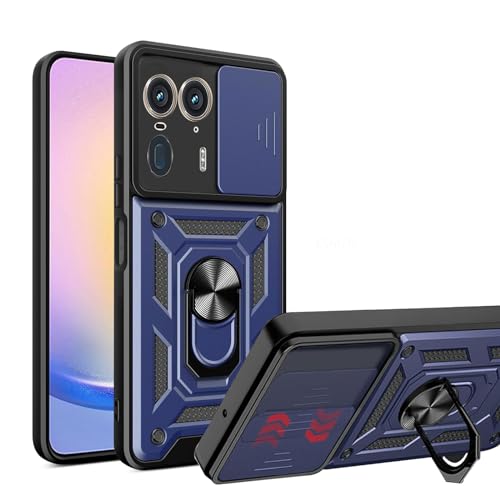 LYZXMY Case for Motorola Edge 50 Ultra 5G (6.7") Full Body Heavy Duty Shockproof Hard PC Soft TPU Bumper Protection Cover Blue