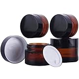 💄 【MULTIUSOS】 Los frascos de vidrio se pueden usar para almacenar una amplia variedad de artículos como pomadas, lociones, cremas, ungüentos, bálsamos, sales de baño y más. También es ideal para almacenar pequeños suministros de manualidades, artículos de costura, materiales de oficina más pequeños y más.